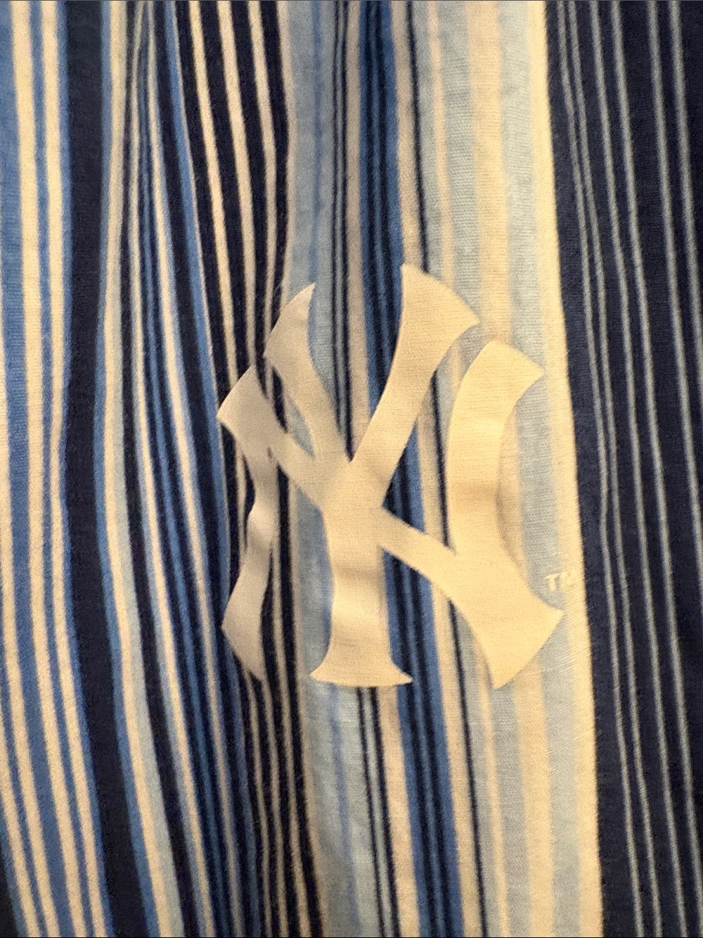 Striped Blue Women's NY Yankees Pajama Pants with Logo Detail